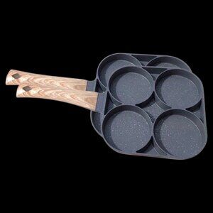 Set of 2 Nonstick Pans with Wood Handle, Multipurpose Pan, Home Gift